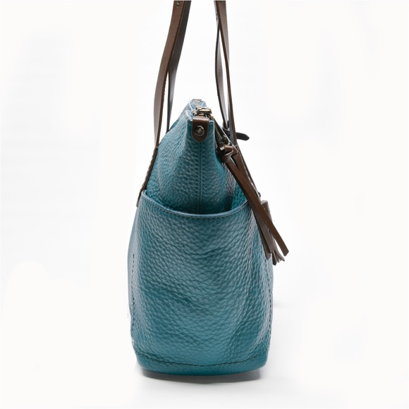 COLE HAAN Pebbled Leather Tote Bag with Tassel - Picture 10 of 15